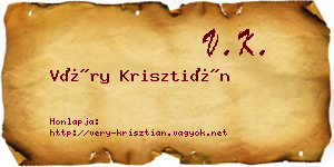 Véry Krisztián névjegykártya